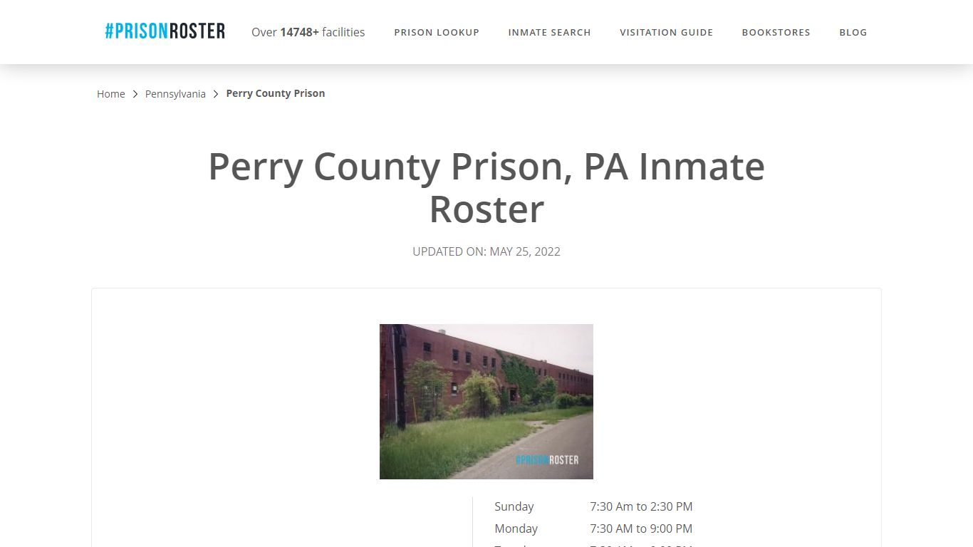 Perry County Prison, PA Inmate Roster